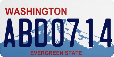 WA license plate ABD0714
