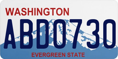 WA license plate ABD0730