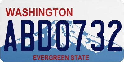 WA license plate ABD0732