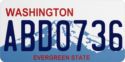 WA license plate ABD0736