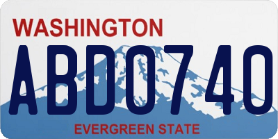 WA license plate ABD0740