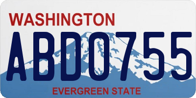 WA license plate ABD0755