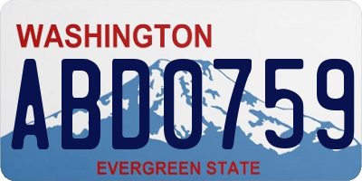 WA license plate ABD0759