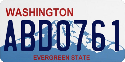 WA license plate ABD0761