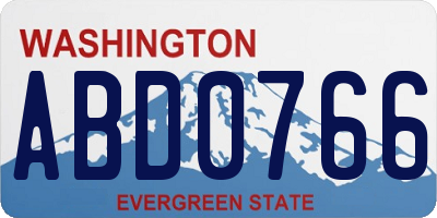 WA license plate ABD0766