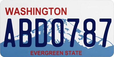WA license plate ABD0787