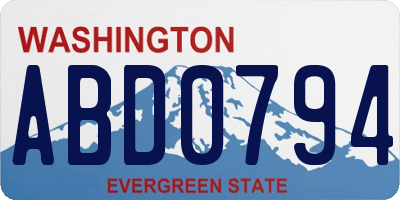 WA license plate ABD0794