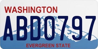 WA license plate ABD0797