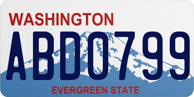 WA license plate ABD0799