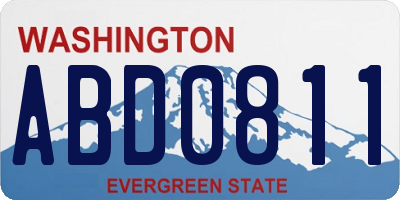 WA license plate ABD0811