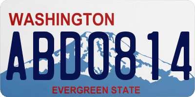 WA license plate ABD0814