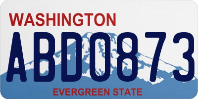 WA license plate ABD0873