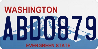 WA license plate ABD0879