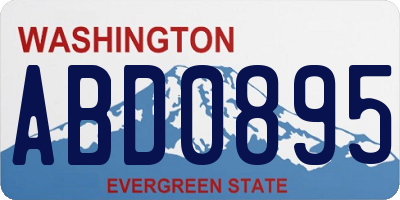 WA license plate ABD0895