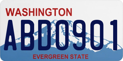 WA license plate ABD0901