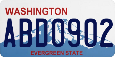 WA license plate ABD0902