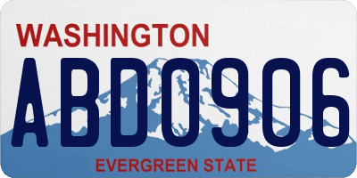 WA license plate ABD0906