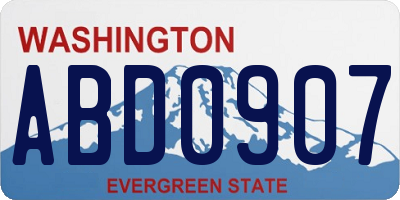 WA license plate ABD0907