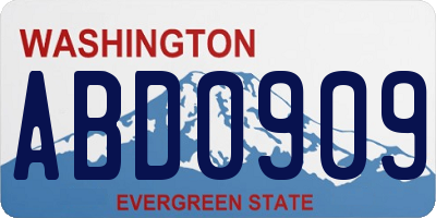 WA license plate ABD0909