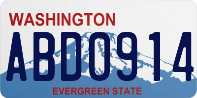 WA license plate ABD0914