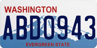 WA license plate ABD0943