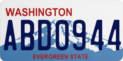 WA license plate ABD0944