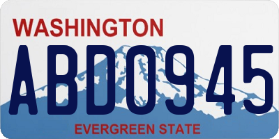 WA license plate ABD0945