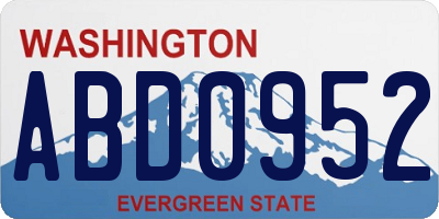 WA license plate ABD0952
