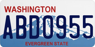 WA license plate ABD0955