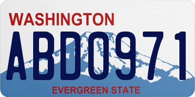 WA license plate ABD0971