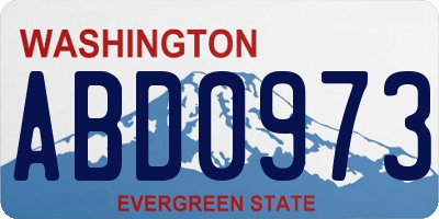 WA license plate ABD0973