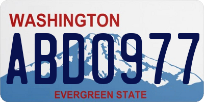 WA license plate ABD0977