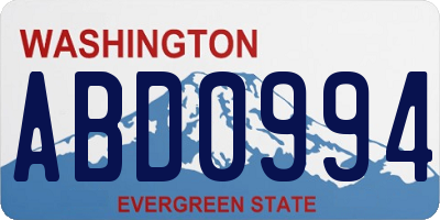 WA license plate ABD0994