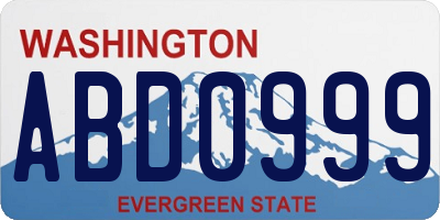 WA license plate ABD0999