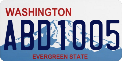 WA license plate ABD1005
