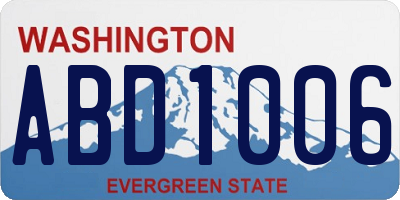 WA license plate ABD1006