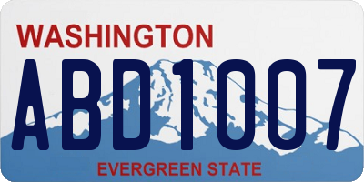 WA license plate ABD1007