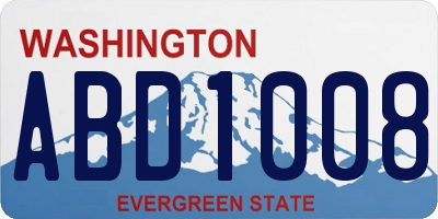 WA license plate ABD1008