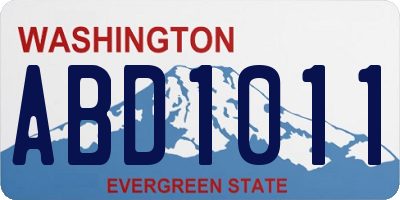 WA license plate ABD1011