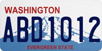 WA license plate ABD1012
