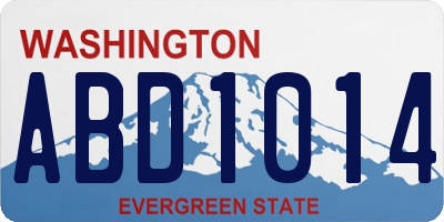 WA license plate ABD1014