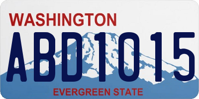 WA license plate ABD1015