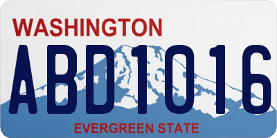 WA license plate ABD1016