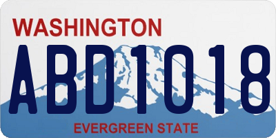WA license plate ABD1018