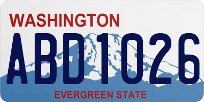 WA license plate ABD1026