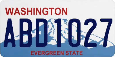 WA license plate ABD1027
