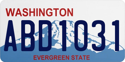 WA license plate ABD1031