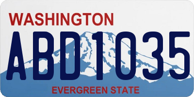 WA license plate ABD1035