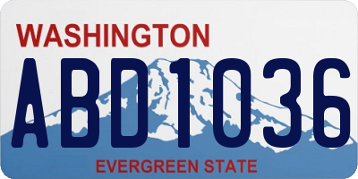 WA license plate ABD1036