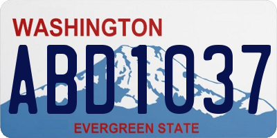 WA license plate ABD1037